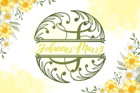 Circulaflora Split Monogram Font Dm Letter Studio 