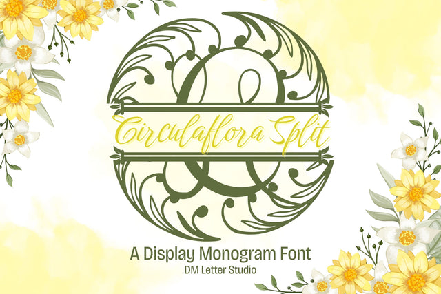 Circulaflora Split Monogram Font Dm Letter Studio 