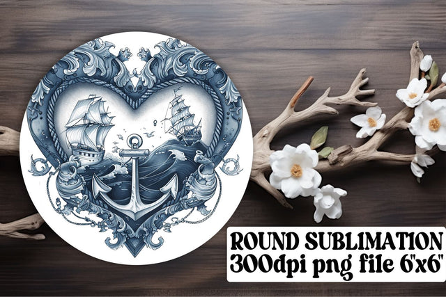 Circular Blissful Ornaments - Heart Pattern Magic Sublimation afrosvg 