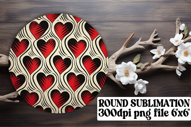 Circular Elegance with Heart Designs - Sublimation Joy Sublimation afrosvg 