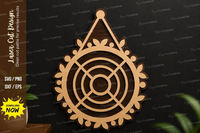 Circular Geometric Hanging Ornament SVG | Laser Cut Wall Decor File SVG Regulrcrative 
