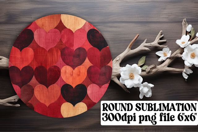 Circular Heart Design Keychains - Sublimation Joy Sublimation afrosvg 