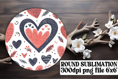 Circular Heart Keychain Delights - Sublimation Harmony Sublimation afrosvg 