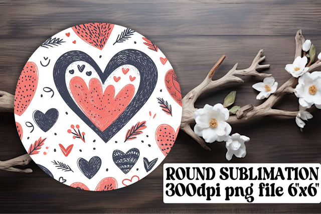 Circular Heart Keychain Delights - Sublimation Harmony Sublimation afrosvg 