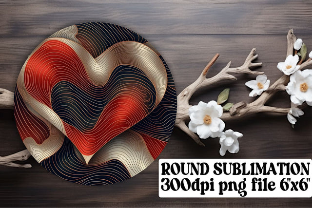 Circular Heart Pattern Keychains - Sublimation Magic Sublimation afrosvg 