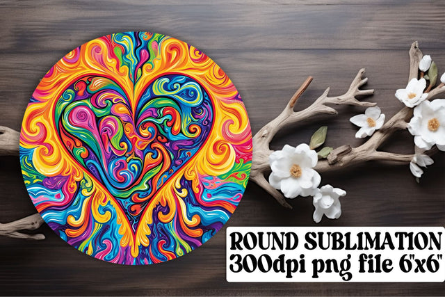 Circular Ornaments of Love - Heart Patterned Art Sublimation afrosvg 