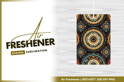 Circular Pattern with Repeating Ornate Designs in Earth Tones on Black Background Sublimation Regulrcrative 