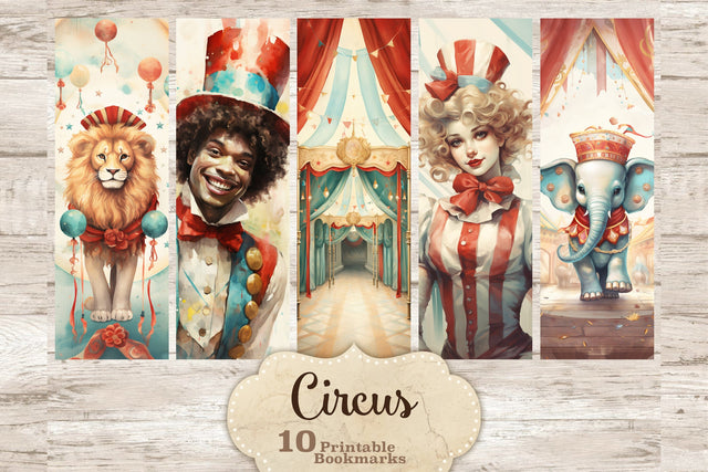 Circus Bookmarks Printable | Vintage Bookmarks SVG GlamArtZhanna 