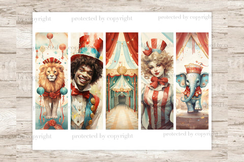 Circus Bookmarks Printable | Vintage Bookmarks SVG GlamArtZhanna 