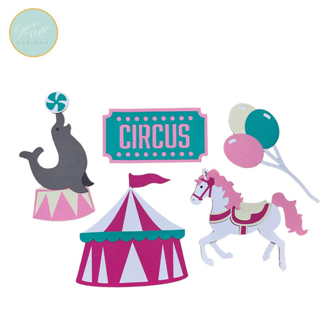 Circus Cupcake Toppers SVG Sharia Morton Designs 