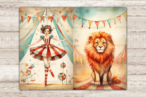 Circus Junk Journal Pages | Vintage Ephemera SVG GlamArtZhanna 