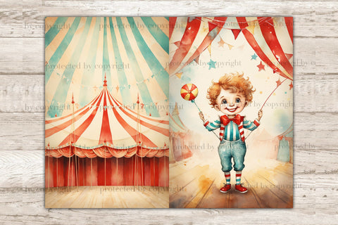 Circus Junk Journal Pages | Vintage Ephemera SVG GlamArtZhanna 