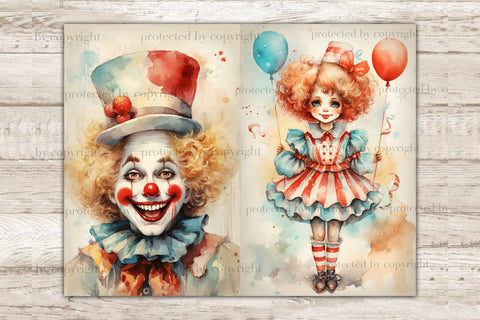 Circus Junk Journal Pages | Vintage Ephemera SVG GlamArtZhanna 