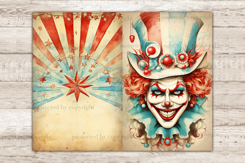 Circus Junk Journal Pages | Vintage Ephemera SVG GlamArtZhanna 