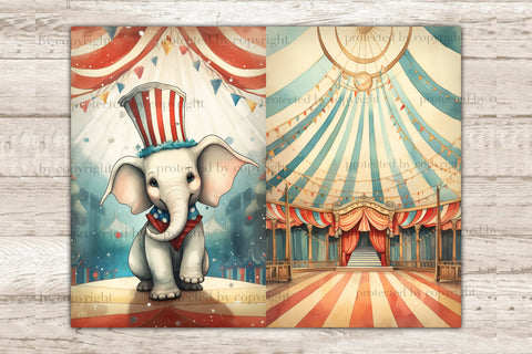 Circus Junk Journal Pages | Vintage Ephemera SVG GlamArtZhanna 