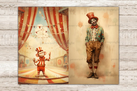 Circus Junk Journal Paper | Carnival Digital Art SVG GlamArtZhanna 