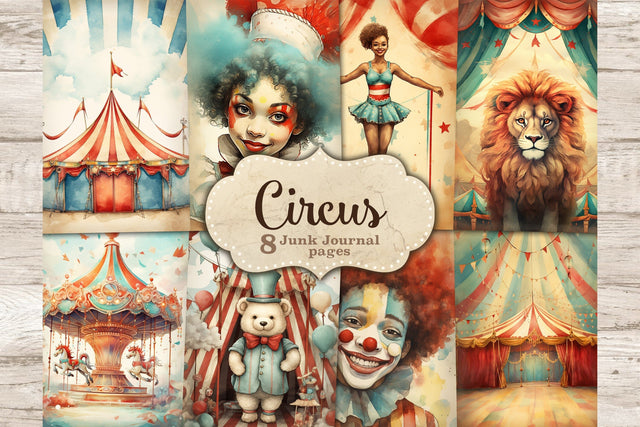 Circus Junk Journal Paper | Carnival Digital Art SVG GlamArtZhanna 