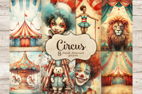 Circus Junk Journal Paper | Carnival Digital Art SVG GlamArtZhanna 