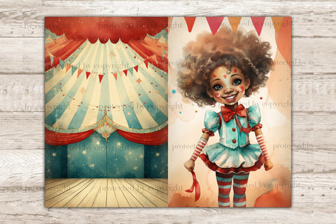 Circus Junk Journal Paper | Carnival Digital Art SVG GlamArtZhanna 