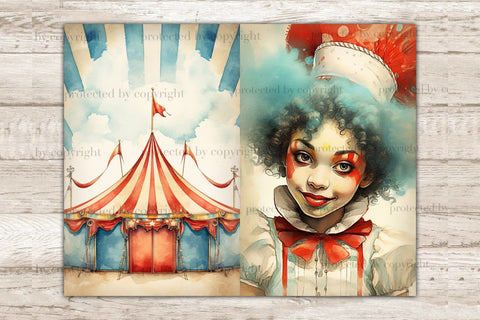 Circus Junk Journal Paper | Carnival Digital Art SVG GlamArtZhanna 