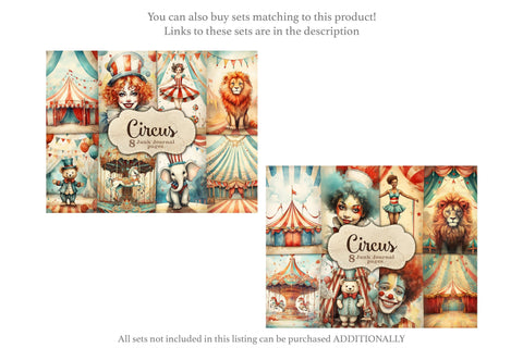 Circus Junk Journal Paper | Carnival Digital Art SVG GlamArtZhanna 