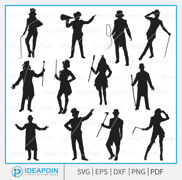 Circus Man svg, Bundle Circus Showman SVG, Circus Man Vector, The Greatest Showman, circus silhouette, Hat Man svg, Showman, Circus Showman SVG Dinvect 