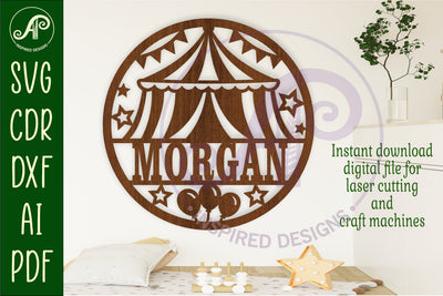 Circus name sign design for laser cutting SVG APInspireddesigns 