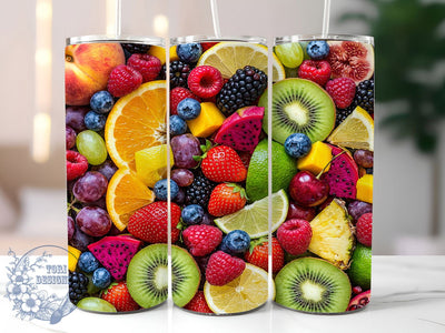 Citrus Berry Splash 20oz Tumbler, Fresh Fruit, Juicy Design, Summer Vibes, Vibrant Colors, Tropical Theme, Refreshing Art, Sublimation Wrap Sublimation ToriDesigns 