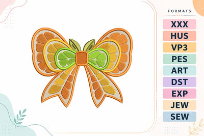 Citrus Bow Summer Orange Embroidery Design Embroidery/Applique DESIGNS sg embroidery 