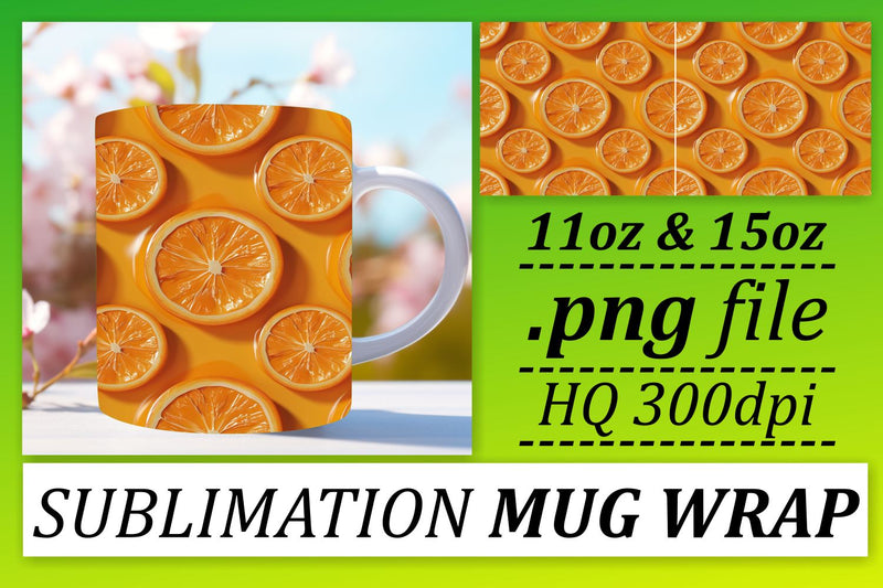 Citrus Dream Mug Design: Colorful Fruit Patterns Sublimation afrosvg 