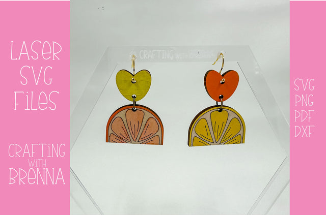Citrus Love Earring Laser SVG File SVG Crafting With Brenna 
