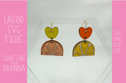 Citrus Love Earring Laser SVG File SVG Crafting With Brenna 