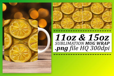 Citrus Splash Mug Art: Playful Fruit Pattern Sublimation afrosvg 