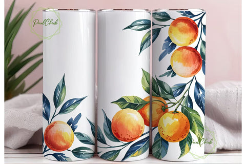 Citrus Watercolor 20oz Tumbler Wrap Sublimation PixelChick 