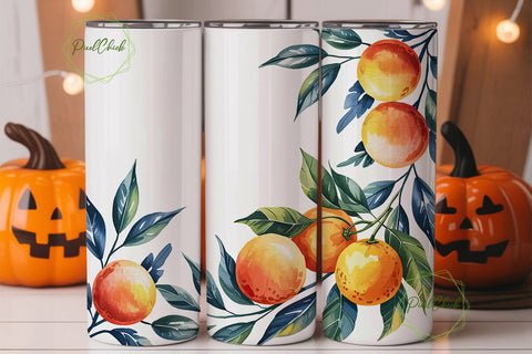 Citrus Watercolor 20oz Tumbler Wrap Sublimation PixelChick 