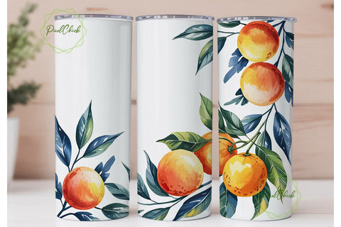 Citrus Watercolor 20oz Tumbler Wrap Sublimation PixelChick 