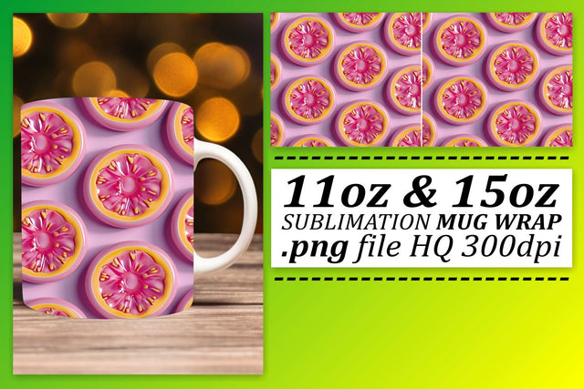 Citrus Zest Mug Design: Sublimated Fruit Delight Sublimation afrosvg 