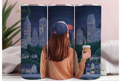 City Girl Coffee Break 20oz Tumbler Wrap Sublimation PixelChick 