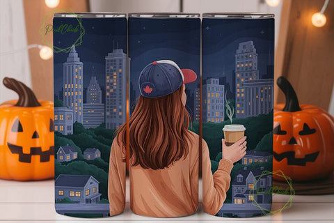 City Girl Coffee Break 20oz Tumbler Wrap Sublimation PixelChick 