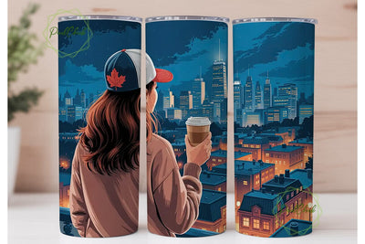 City Girl Coffee Break 20oz Tumbler Wrap Sublimation PixelChick 