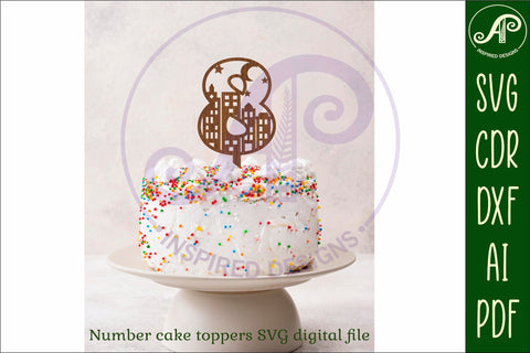 City scene number cake toppers SVG cut files SVG APInspireddesigns 