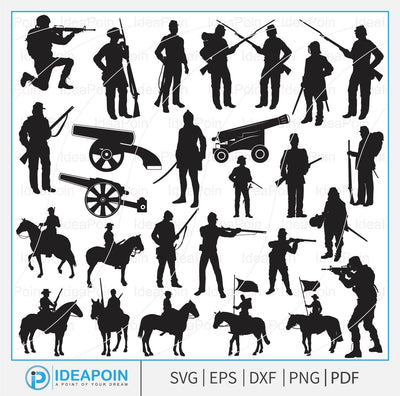 Civil War svg, war svg, Cannon SVG, Civil svg, Soldiers svg, Soldier Silhouette, Armistice svg, American Revolution SVG Dinvect 