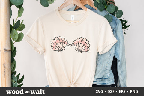 Clamshell Bra SVG | Mermaid Vibes PNG | Summer Design SVG Wood And Walt 