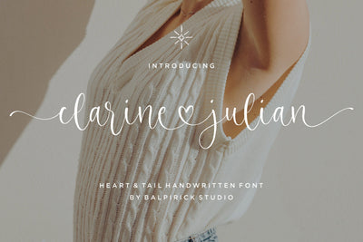 Clarine Julian Heart & Tail Handwritten Font Font Balpirick 