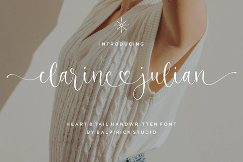 Clarine Julian Heart & Tail Handwritten Font Font Balpirick 