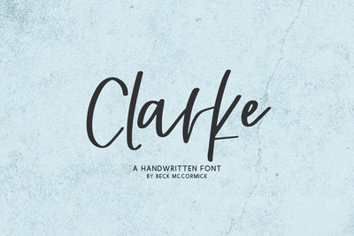 Clarke Script Font Beck McCormick 