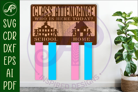 Class attendance board SVG laser cut file SVG APInspireddesigns 