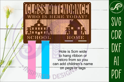 Class attendance board SVG laser cut file SVG APInspireddesigns 