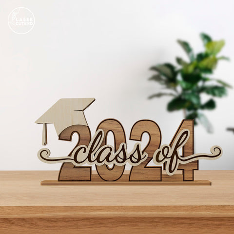 Class of 2024 Graduation Template, Wood Cut< Laser Cut File SVG LaserCutano 