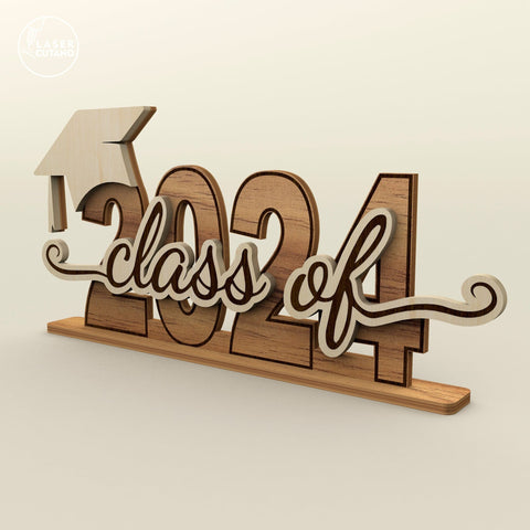 Class of 2024 Graduation Template, Wood Cut< Laser Cut File SVG LaserCutano 